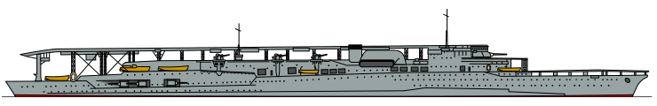 Тяжёлый авианосец "Акаги" до модернизации в 1938 г.