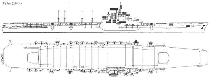 Японский тяжёлый авианосец "Taйхо", 1944 г.