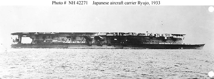 Japanese aircraft carrier "Ryujo", 1933