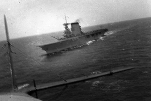 Four photos of USS "Lexington" taken by Radioman 3C George W. Allen, probably in late 1935