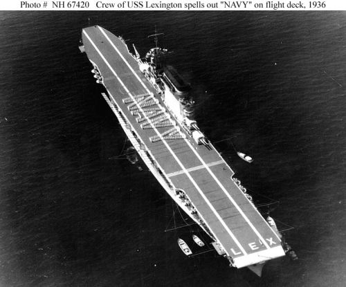 USS "Lexington" (CV-2) off Long Beach, California, 17 September 1936