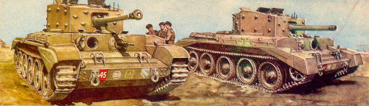 Английские "крейсерские танки МкVIII". Слева - "Кромвелл III", справа - "Кромвелл IV"