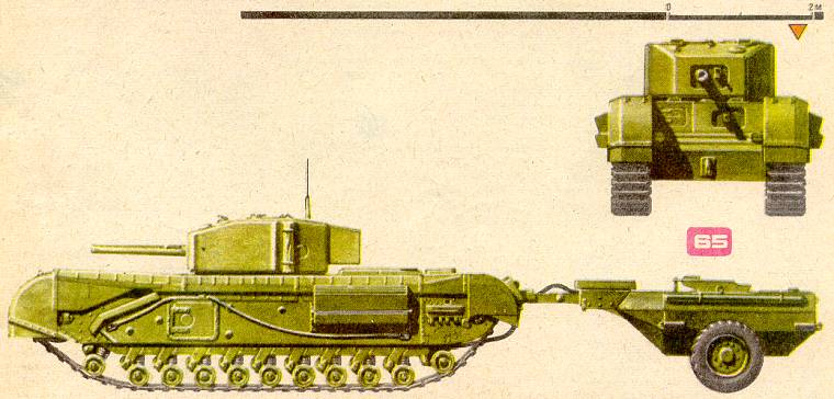 Английский тяжелый огнеметный танк "Черчилль-крокодил" ("Черчилль VII")
